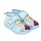 Disney Kinder Hausschuhe, Frozen Elsa, Minnie Maus, Stitch, mit Klettverschluss, Bequeme Sohle, für Mädchen (Eiskönigin, EU Schuhgrößensystem, Grundschulkind, Numerisch, M, 25)