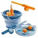 Schildkröt Fishing Game – Magnetisches Angelspiel für Kinder – fördert Feinmotorik & Koordination – 2 Teleskop-Angeln, 6 Fische & Faltbarer Eimer mit Unterwassermotiv – BPA frei