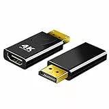 SHUBEIEUMI DP auf HDMI Adapter, 2 Stück 4K DisplayPort auf HDMI Adapter, HDMI zu Displayport (DP) Adapter, 1080P 4K 3D Vergoldeter DP zu HDMI Konverter für Lenovo, HP, Dell, Mehr PC