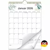 AEYAKA Wandkalender 2026, Monatsplaner für 14 Monate von November 2025 bis Dezember 2026, A4 Format mit Feiertagen & Notizbereich, Blumen Design, Deutsch