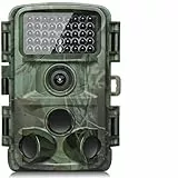 KJK 24MP 1080P Wildkamera, 32G SD Karte und 8AA Batterien, Wildkamera mit Nachtsicht Bewegung Aktiviert Wasserdicht IP66 0,2s Auslösezeit mit 120°Weitwinkel Trail Cam für Wildtierüberwachung