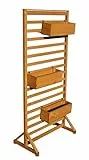 dobar® Holz Paravent Rankgitter mit Pflanzkästen - freistehende Spalierwand als Sichtschutz & Raumteiler für Garten, Balkon & Terrasse - Rankhilfe für Kletterpflanzen mit 3 Blumenkästen - 75 x 40 x 16