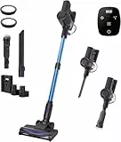 Vexilar Akku Staubsauger Kabellos, 40000Pa/40 Min Akkustaubsauger mit Selbststehende, Leichter Stabstaubsauger mit LED Licht, Ideal für Hartböden, Teppiche, Tierhaare