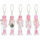 VALICLUD 5 Stück Weihnachts-Nussknacker-Ornamente Mini-Nussknacker-Soldatenfiguren Aus Holz Zum Aufhängen Weihnachtsdekorationen Für Die Weihnachtsfeier