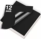 HTVRONT 12 Blatt Matt Selbstklebende Vinylfolie Plotter Plotter Schwarz Plotter Folie 12 Zoll x 12 Zoll und 2 Blatt Transferfolie für Party Dekoration Aufkleber