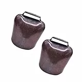 EXCEART 2 Stücke Kuhglocke Ziegenglocke Antik Metall Glockenschelle Hängende Eisen Glocke Deko Krachmacher DIY Bastel ca. 6,3 x 4,8 x 3 cm