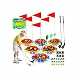 VATOS Leuchtendes Golfspielset für Kinder, 2-in-1-Golf- und Wurfspiel, 16 Bälle, 2 Schläger, 6 beleuchtete Ziele, Spielset für drinnen und draußen, Geschenk 3-8 Jahre