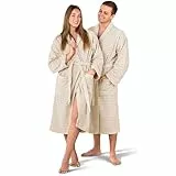 Merana OSLO Bademantel Unisex | kuschelweicher und saugstarker Bademantel für Herren und Damen mit Schalkragen | Frottier Luxus Qualität | 100% Baumwolle | Oeko-TEX | Premium Hotelqualität 400 GSM