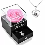 GPNNP Weihnachtsgeschenke für Frauen Mama,Ewige Rosenblüte mit Halskette,Geschenke für Mama Frauen Sie,Nikolaus Geschenke auf Valentinstag Weihnachten Geburtstage