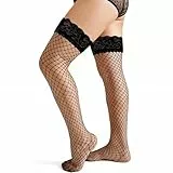 Abeillo Übergröße, Fischnetz-Strümpfe, Strümpfe, Strümpfe, Spitze, Spitze, Strumpfhose, Fischnetz, Gothic-Kleidung für Damen, Schwarz, Large Size