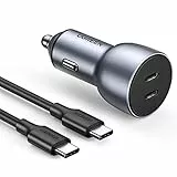 UGREEN Zigarettenanzünder USB-C 40W PD KFZ Ladegerät USB-C Autoladegerät mit 60W Ladekabel kompatibel mit iPhone 15,15 Plus,15 Pro,15 Pro Max, Galaxy S24, S23, A53