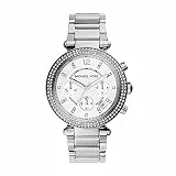 Michael Kors Parker Watch für Damen, Quarz-Chronographenwerk mit Edelstahl- oder PVC-Armband