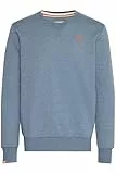 !Solid SDBenn Herren Sweatshirt Pullover Sweater mit Rundhals-Ausschnitt Rippbündchen Label-Details Baumwollmischung Regular fit, Größe:M, Farbe:Grey Blue Melange (1946M)