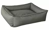 BedDog Hundebett MAX, Hundekissen mit abziehbaren waschbaren Bezug, Hundekorb, Hundesofa, für große Hunde, XXL, grau