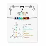 7 Chakren Armband verstellbar – Chakra Armband mit Bedeutung – Yoga Energiearmband für Damen & Herren – Spirituelles Geschenk – inkl. Karte zu den Farben & Eigenschaften