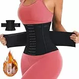 JXCTNNU Bauchweggürtel Gürtel Verstellbarer Taille Cincher Taillenmieder für Fitnesstraining Damen Herren Figurformend Abnehmen Waisttrainer Taillenformer (Schwarz, L (64-72kg))