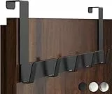 Menz Türgarderobe zum Einhängen aus Edelstahl, schwarz - Premium Türhaken zum Einhängen als Kleiderhaken Tür oder Handtuchhalter Tür, extrem belastbar, platzsparende Türhakenleiste