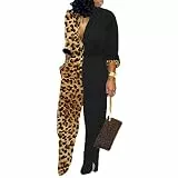 Damen Jumpsuits, Modedruck Langarm Jumpsuit Damen Loose Wide Leg Playsuit