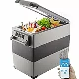 VEVOR Tragbare Kühlbox 55L Auto Kühlschrank 220VMini-Kühlschrank elektrische Gefrierbox klein Gefrierschrank für Auto camping, Lkw, Boot