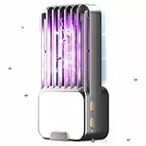 Insektenvernichter Elektrisch,Mückenlampe Mit LED-Licht,Mückenfalle Fliegenfalle Elektrisch Innenbereich USB, Anti Mücken Lampe für Innen/Außen, Moskito Killer 100m² (Schwarz,1 Stück)