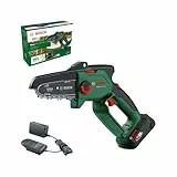 Bosch kompakte Mini Kettensäge EasyChain 18V-15-7 (Zum Schneiden von Holz; 18 Volt System; Kettengeschwindigkeit: 6,95 m/s; mit 2,5-Ah-Akku und Ladegerät)