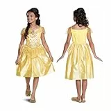 Disney Official Classic princess Bell Dressupfor Girls, Belle Costume kids, Beauty and the Beast costume, belle Fancy Dress Outfit, costumes for Girls S