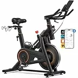 MERACH Heimtrainer Fahrrad mit Magnetischem Widerstand, Leiser Selbstbetriebener Hometrainer, Indoor Cycling Bike Mit Automatischem Widerstand, 10 KG Schwungrad, Eigene App, Maximale Tragkraft 158 Kg