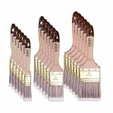 Hardy Working Tools 18 Stk. Flachpinsel-Set: 25 mm – 6 Stk. / 50 mm – 6 Stk. / 75 mm – 6 Stk. Serie 45, Synthetik Lasurpinsel, Flachpinsel mit Naturholzgriff, Lackierpinsel mit Stahlzwinge