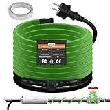 Vrietina Selbstregulierendes Heizkabel, 8M Frostschutz Heizkabel mit eingebautem Thermostat zum Schutz von Wasserrohren Ideal für Pflanzen Wasserdichte mit Schutzkontaktsteck 35W/m 230V IP68