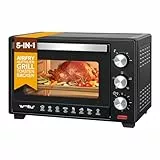 WOLTU Mini Backofen mit Umluft 28 L, Pizzaofen 1600 W, 100-230 °C, Timer 0-60 Min., 3 Heizmodi, inkl. Backblech Grillrost Krümelblech Rostheber, Mini Ofen für Backen Braten Auftauen Erhitzen, Schwarz