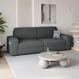 Yaheetech Sofa 212 x 83,5 cm Polstersofa aus Cordstoff mit Abnehmbare Kissen und Rückenlehnen Couch mit Breite Armlehnen für Wohnzimmer/Schlafzimmer Dunkelgrau