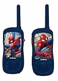 Lexibook, Spider-Man, Walkie-Talkies, Kommunikationsspiel für Kinder, Gürtelclip für den Transport, Batterie, rot/blau, TW11SP