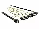 DELOCK Kabel mini SAS HD SFF-8643  4 x SATA 7 Pin Reverse + Sideband 0,5 m