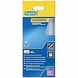 Rapid Heißklebesticks Transparent Universal, 48 Klebesticks 190mm Länge, Universeller Heiβkleber, für Heißklebepistole 11mm, 12mm