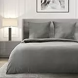 Deconovo Bettwäsche-Sets Modern Schön für Sommer Bettdecke Bettbezug mit Kissenbezug mit Kissenbezug 3teilig, 3tlg: 200 * 200cm + 2x80*80cm, Dunkelgrau