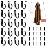 Orixo 20 Stücke Haken Zum Schrauben Mit 20 Schrauben, 27 X 6Mm Bambus Abtropfgestell, Wandhaken Schwarz, Schlüsselhaken Schwarz, Mini Haken Für Schlüsselbrett, Tür Bad Küche Flur Kleiderschrank