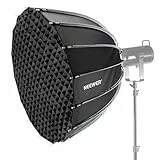 NEEWER 35.4'/90cm Softbox Parabólico Montaje Bowens, Configuración Rápida Con Difusores/Rejilla/Bolsa para Luz Continua Video CB60 CB200B MS60 Compatible Con Godox Compatible Con Aputure 600d, NS90P