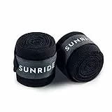 Sunride Bandagen für Pferde, stabilisieren Sehnen und Bänder - atmungsaktiv, temperaturausgleichend (2er Set, schwarz)