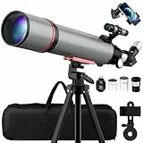 Aurosports Astronomisches Teleskop für Erwachsene – 90 mm Öffnung 600 mm Refraktor Teleskop ideal für Einsteiger tragbar, perfekt für unterwegs Reisen und Sternenbeobachtung