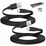 Itramax Micro USB Flachkabel 6M 2Stück,USB auf Micro USB Kabel,Flaches Lade- und Stromkabel für Überwachungskameras,Kompatibel mit Blink Mini/XT2/Outdoor 3,Wyze Cam v4/OG,Ring,Arlo,eufy,EZVIZ,YI Home