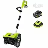 SnapFresh Schneefräse Akku 20V mit 4,0Ah & Ladegerät – Ultra-leicht nur 3,5 kg | 30 cm Räumbreite, 10 cm Schneehöhe, bis 4,5 m Auswurf | 60° verstellbarer Auswurfkanal | Ideal für Gehwege & Einfahrten