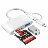 [Apple MFi Certified] SD Kartenleser für iPhone, Lightning USB-C auf SD Micro SD USB 3.0 Kartenleser, SD Card Reader iPhone Speicherkartenleser SD Karten Adapter für iPhone 16 15 iPad MacBook Samsung
