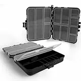 2 Stück Köderbox, Köderbox Angeln Angelbox Tackle Box Angeln Angelzubehör Angelköder Box mit Verstellbaren Einzelfächern Geeignet als Angelgeschenk Tacklebox Schwarz
