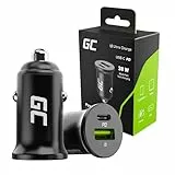 Green Cell KFZ-Ladegerät 2-Port Zigarettenanzünder USB Auto Adapter Handy Ladegerät Car Charger Power Delivery Ultra Charge kompatibel mit iPhone Samsung Xiaomi GPS (38W, USB-C USB-A)