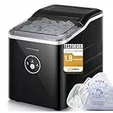 Eiswürfelmaschine Testsieger 2024, 14 kg 24 Stunden, 9 Eiswürfel in 6-8 Minuten, Gerauscharmer Betrieb, 120W Ice Maker mit Schaufel u. Korb, Eiswürfelbereiter für Zuhause, Büro (Dunkelgrau)