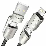 RAVIAD Multi USB Kabel, Universal Ladekabel [1M] Nylon Schnell 4 in 1 Mehrfach Ladekabel 60W PD mit USB C/USB A auf Lightning, USBC/USBA auf USBC für iPhone,Android Samsung Galaxy,Huawei,Oneplus