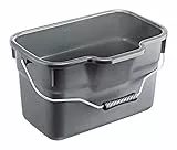 Rotho Basic eckiger Eimer 12l mit Henkel und Skala, Kunststoff (PP) BPA-frei, anthrazit, 12l (38.0 x 26.0 x 23.0 cm)