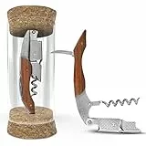 EKVALLY Kellnermesser Holz - Profi Korkenzieher aus Edelstahl - Weinöffner in Gastronomie Qualität mit Flaschenöffner & Folienschneider - stylischer Weinöffner - Sommelier