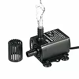 Decdeal 10W Tauchpumpe Aquarium Pumpe Förderpumpe Wasserpumpe mit Fluss-Einstellung 400L/H, Max Höhe 4m, Inkl. Filter