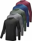 YOIOWVY Herren Langarmshirt T-Shirts 3/5/7Per Pack UPF50+UV Schutz Sonnenschutz Atmungsaktiv Sportshirts Langarm Schutz Schnelltrocknend Langarm Running Tshirts für Männer Tops
